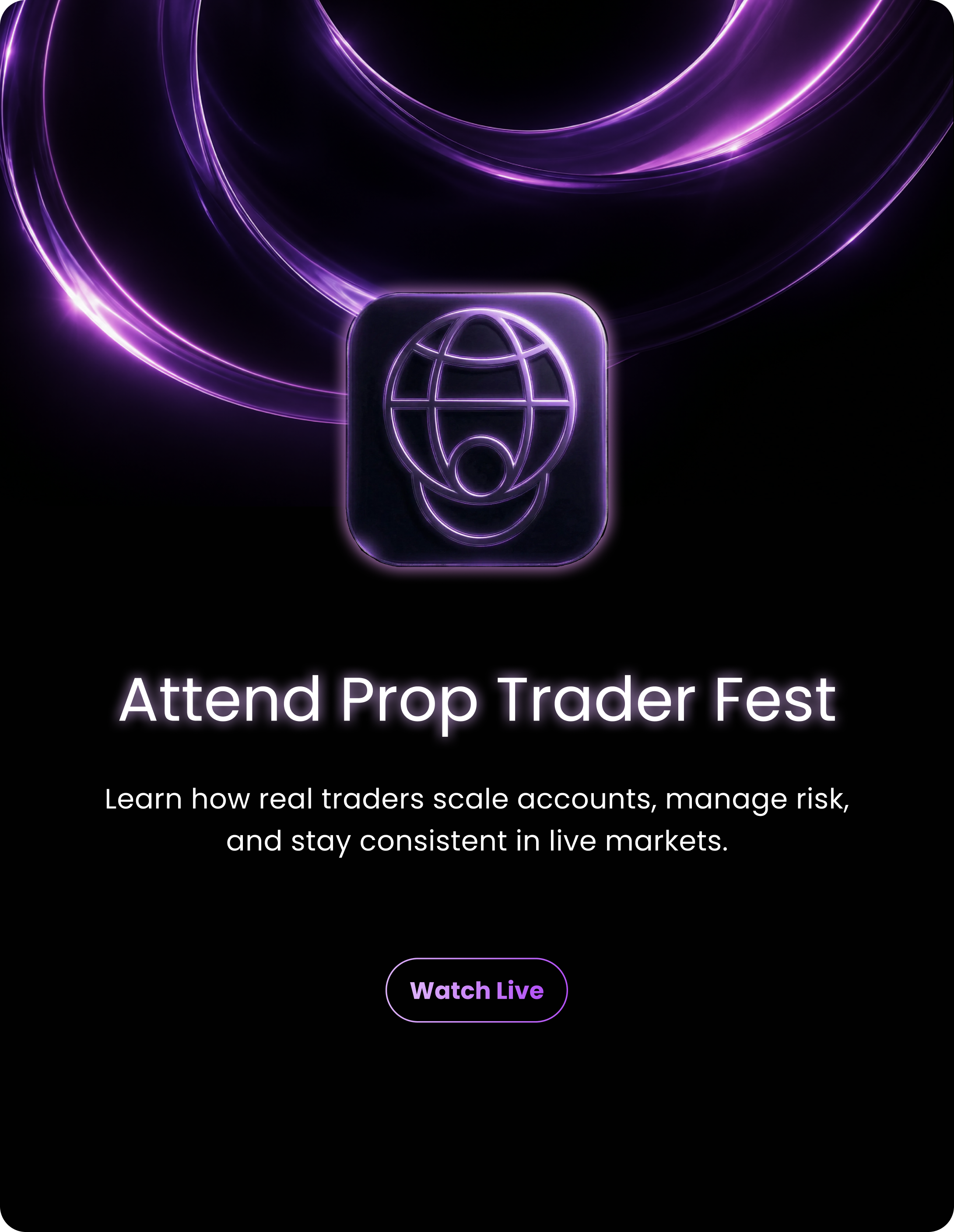 Attend Prop Trader Fest promotional key visual