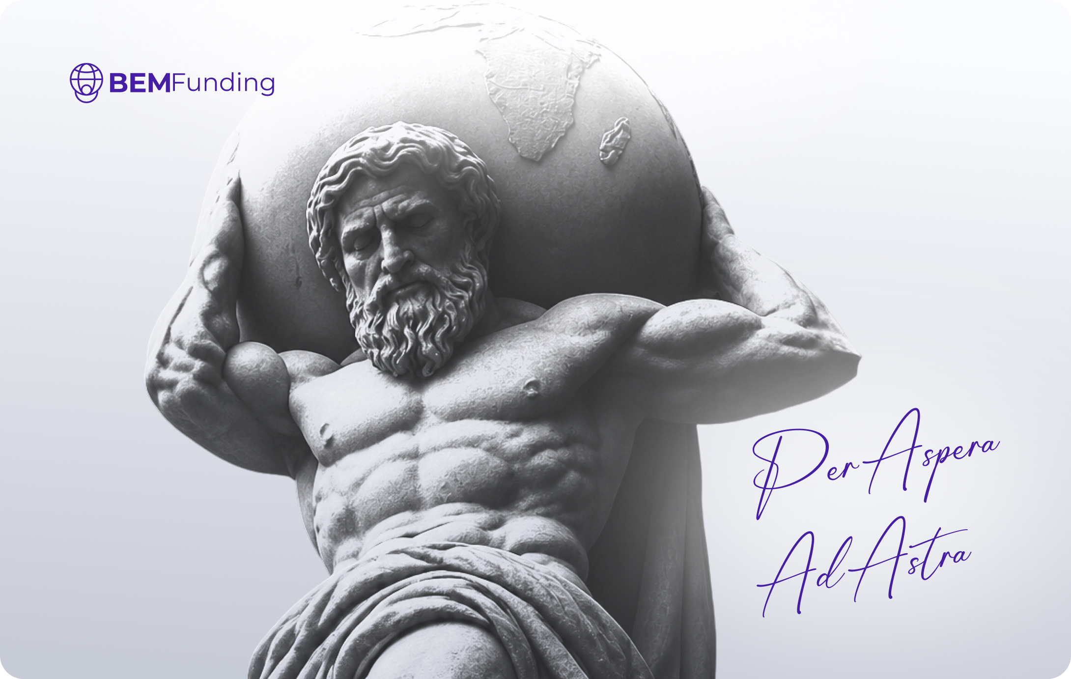 Per Aspera Ad Astra: BEM Funding statue key visual with signature script